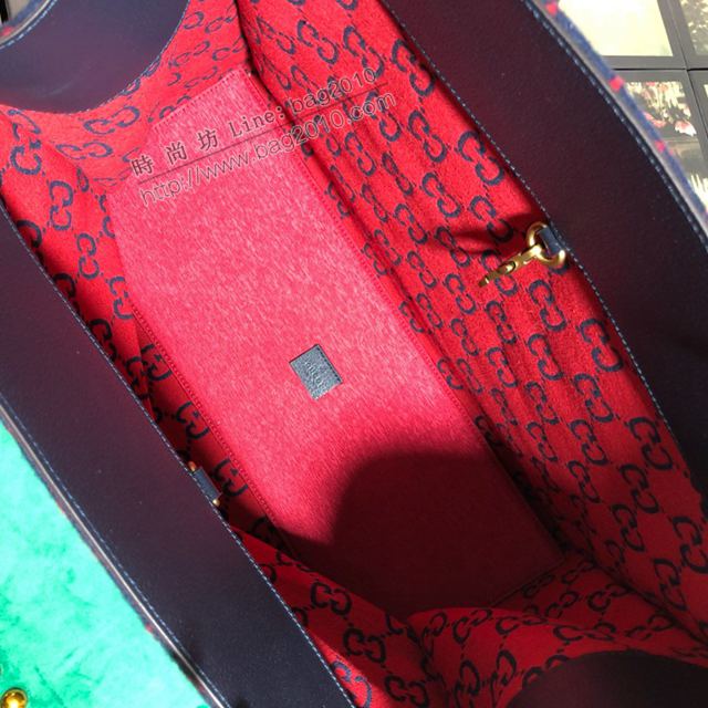 Gucci包 古馳女包 598169藍絨 Gucci新款購物包 Gucci手提肩背女包  gudj1415